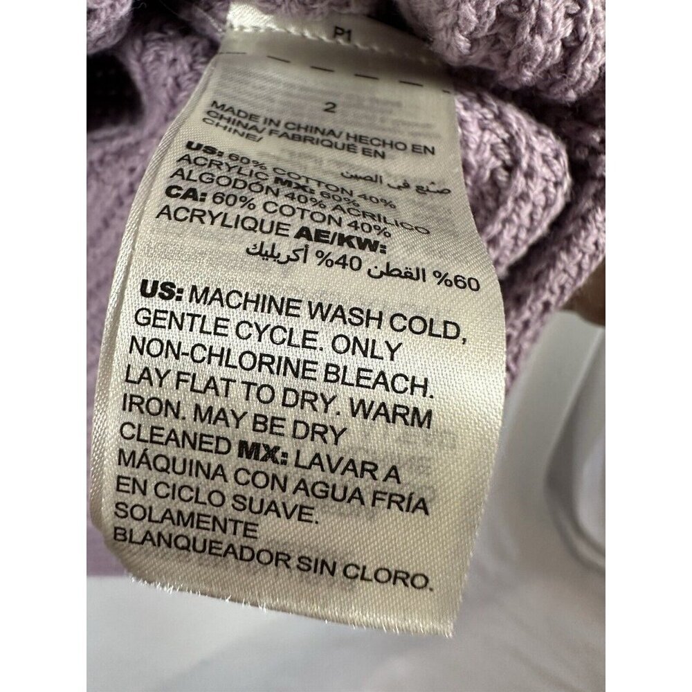 Chico's Women's Cowl Neck Sweater Pullover Long Sleeve Lavender Size 2 Pre-owned - Picture 7 of 9